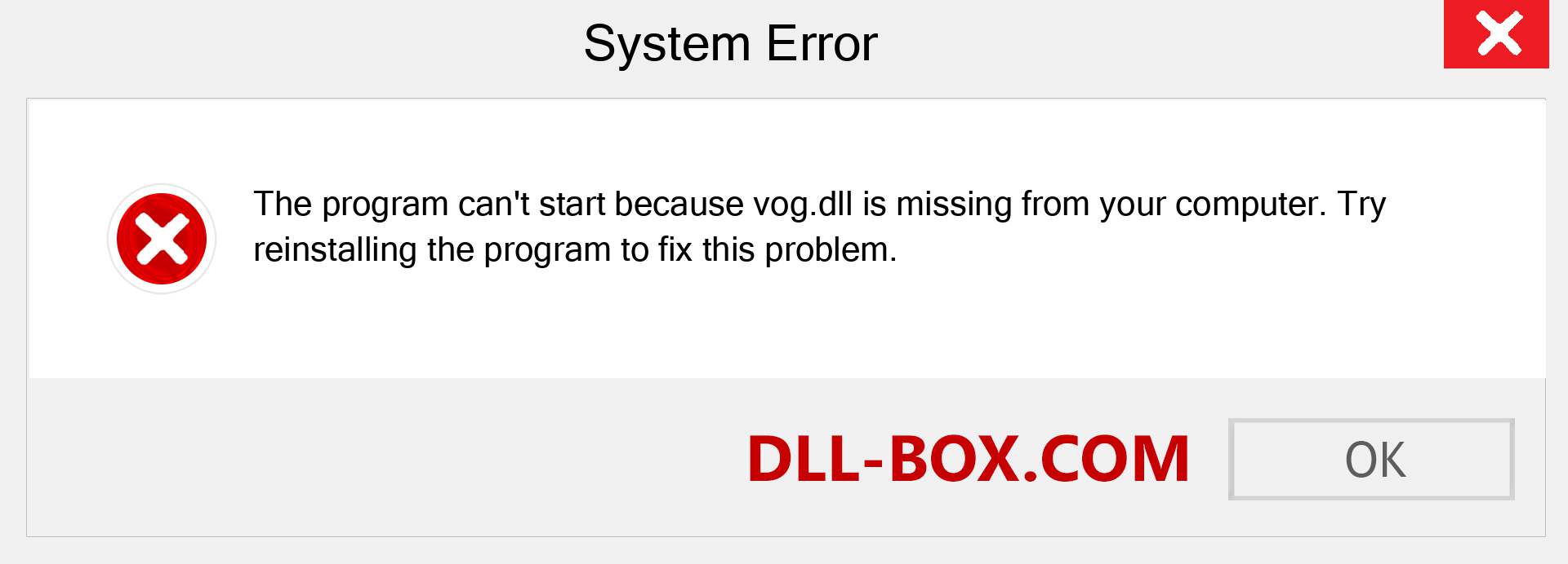  vog.dll file is missing?. Download for Windows 7, 8, 10 - Fix  vog dll Missing Error on Windows, photos, images